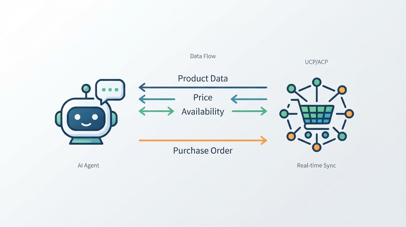Diagrama de fluxo de dados entre agente de IA e plataforma de e-commerce.