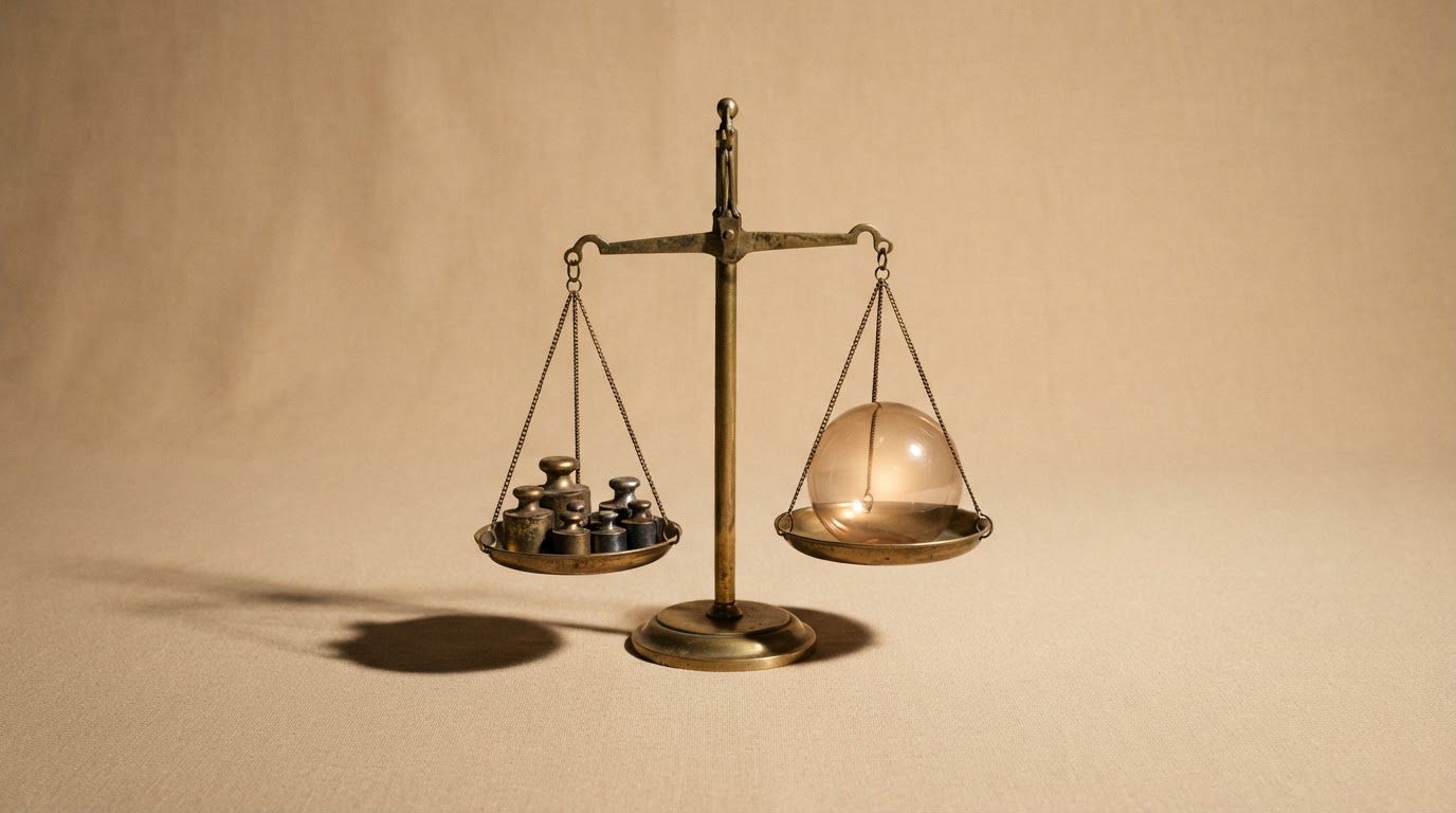 Precision scale comparing complexity and service costs.